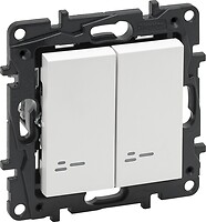 Фото Legrand Выключатель Niloe Step двухклавишный (863115)