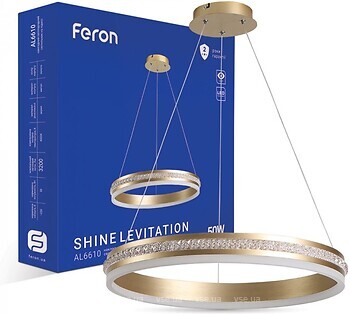 Фото Feron AL6610 Shine Levitstion 50W 4000K золото (40284)