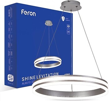 Фото Feron AL6610 Shine Levitstion 50W 4000K серебро (40283)