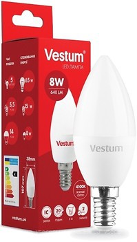 Фото Vestum Led C37 8W 4100K 220V E14 (1-VS-1311)