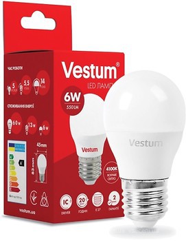 Фото Vestum Led G45 6W 4100K 220V E27 (1-VS-1201)
