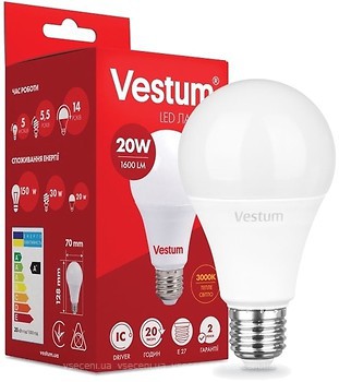 Фото Vestum Led A70 20W 3000K 220V E27 (1-VS-1110)