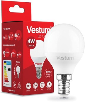 Фото Vestum Led G45 4W 4100K 220V E14 (1-VS-1207)