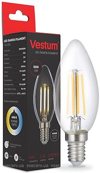 Фото Vestum led filament C35 4W 4100K 220V E14 (1-VS-2305)