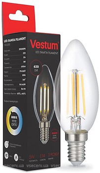 Фото Vestum led filament C35 5W 3000K 220V E14 (1-VS-2310)