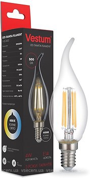 Фото Vestum led filament C35T 4W 4100K 220V E14 (1-VS-2405)