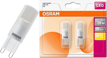 Фото Osram led Star Pin 30 2.6W 2700K G9 Набор 2 шт (4058075171435)