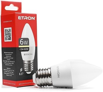 Фото Etron led C37 6W 4200K E27 (1-ELP-026)