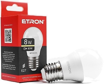 Фото Etron led G45 8W 4200K E27 (1-ELP-042)