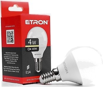 Фото Etron led G45 4W 4200K E14 (1-ELP-052)