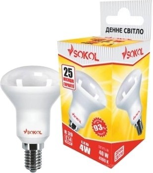 Фото Sokol led R39 4W 4100K E14 AL (86735)