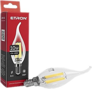 Фото Etron led filament tailed C37T 10W 3000K E14 Clear (1-EFP-135)