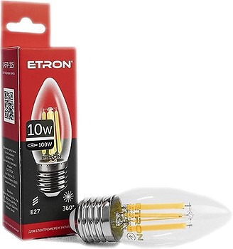 Фото Etron led filament C37 10W 4200K E27 Clear (1-EFP-116)