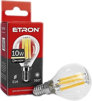 Фото Etron led filament G45 10W 4200K E14 Clear (1-EFP-158)