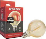 Фото Etron led filament power G95 7W 3000K E27 Gold (1-EFP-161)