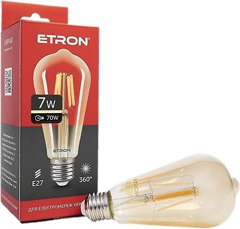 Фото Etron led filament power ST64 7W 3000K E27 Gold (1-EFP-163)