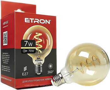 Фото Etron led filament vintage G95 7W 2700K E27 Gold (1-EFP-165)