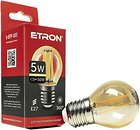 Фото Etron led filament G45 5W 2700K E27 Gold (1-EFP-183)