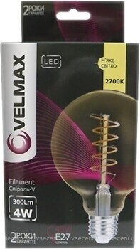 Фото Velmax filament led G95 4W 2700K E27 amber (21-46-53)