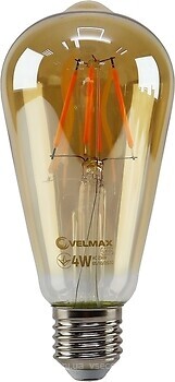 Фото Velmax filament led ST64 4W 2200K E27 amber (21-43-25)