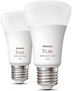Фото Philips Hue 9W E27 White and Color Ambiance Dual Pack (8719514291317/929002468802)