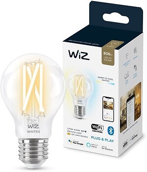 Фото Wiz Filament Smart A60 6.7W 806LM 2700-6500K E27 clear (929003017201/8718699787158)