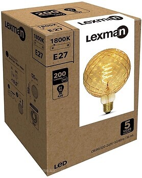 Фото Lexman G125 E27 4W 200LM 1800K FIL Amber (824434)