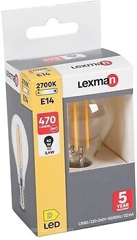 Фото Lexman G45 E14 3.4W 470LM 2700K FIL (824240)