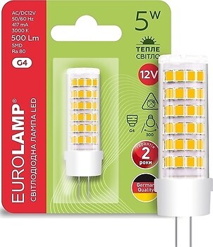 Фото Eurolamp G4 5W 3000K (LED-G4-0530(12))