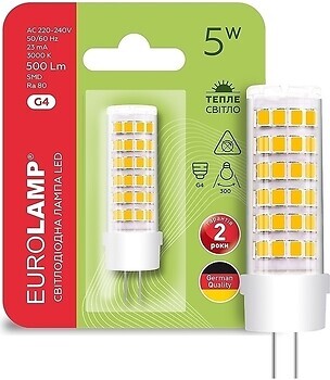 Фото Eurolamp G4 5W 3000K (LED-G4-0530(220))