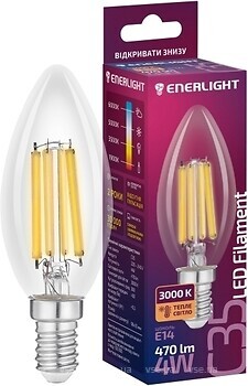 Фото Enerlight Filament C35 4W 3000K E14 (C35E144FILWGL)