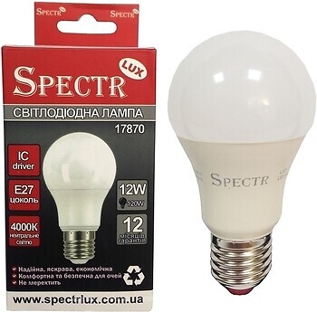 Фото Спектр LED A60 12W E27 4000K 1080Lm C A60 12274 (000017870)