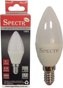 Фото Спектр LED ДС 10W E14 4000K 900Lm C C37 10144 (000017873)