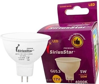 Фото Sirius Star MR16 12V 5W 4000K GU5.3 (3506)