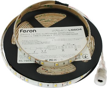 Фото Feron LS604 SMD 3528 4.8W/m Warm White 60 LED/m 12V IP65