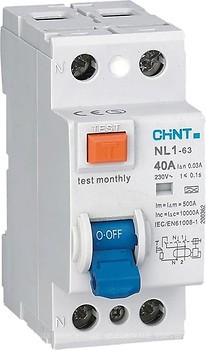 Фото Chint NL1-63 2P 6KA 30mA 40A (200213)