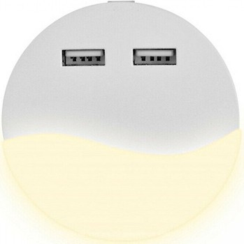 Фото V-Tac KU-505 0.4W LED Night Light USB Round 3000K (3800157645010)