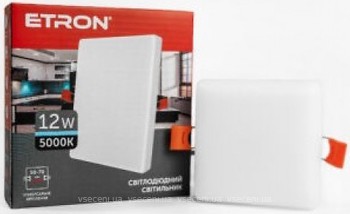 Фото Etron 1-EDP-655 12W 5000K IP20 квадрат (15030-1)