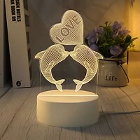Фото VHG T2 3D LED Дельфины с сердцем White