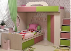 Фото Аззаре Dori Pink 90x200 кровать-чердак