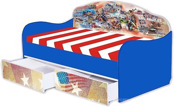 Фото Mebelkon Кроватка-диванчик Америка 80x170 с ящиком и бортиком