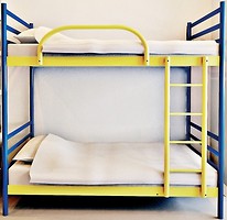 Фото Азимут Двухъярусная металлическая кровать с каркас-сеткой 90x190