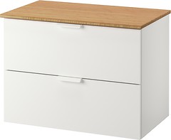Фото IKEA Godmorgon/Tolken белый/бамбук (992.954.80)