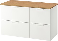 Фото IKEA Godmorgon/Tolken белый/бамбук (392.953.41)
