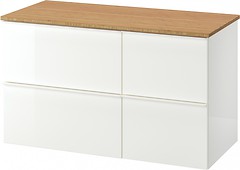 Фото IKEA Godmorgon/Tolken белый/бамбук (592.953.21)