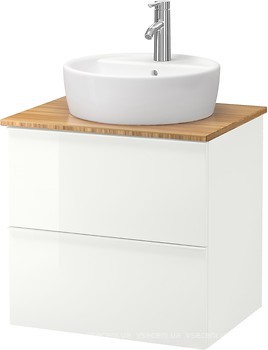 Фото IKEA Godmorgon/Tolken/Tornviken белый/бамбук (893.080.82)
