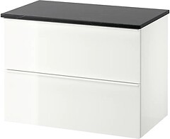 Фото IKEA Godmorgon/Tolken белый глянец/черный (194.824.85)