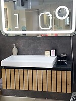 Фото Fancy Marble Milos 460 под умывальник Crass 800 шпон/черный
