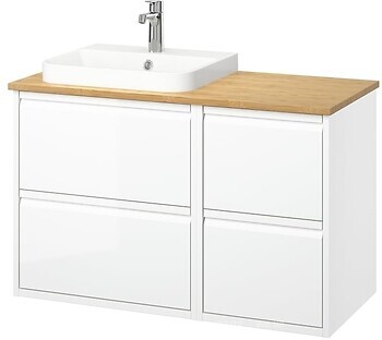Фото IKEA Angsjon/Backsjon белый/бамбук (495.284.39)