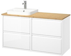 Фото IKEA Angsjon/Backsjon белый/бамбук (595.285.80)